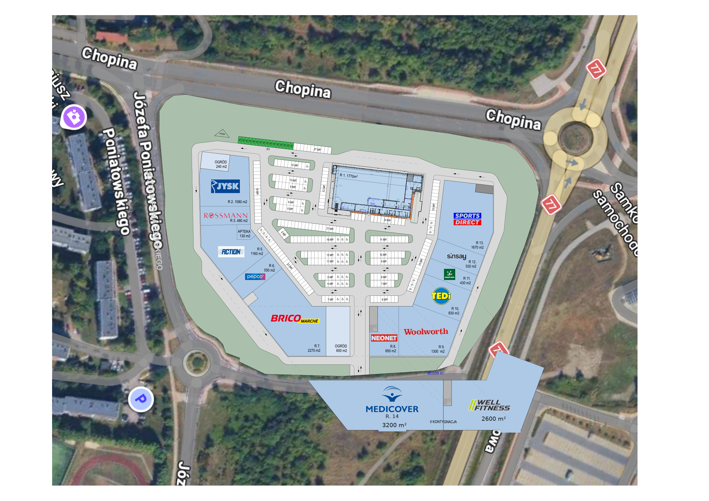SHOPLAND Stalowa Wola — plan zagospodarowania terenu (PZT)